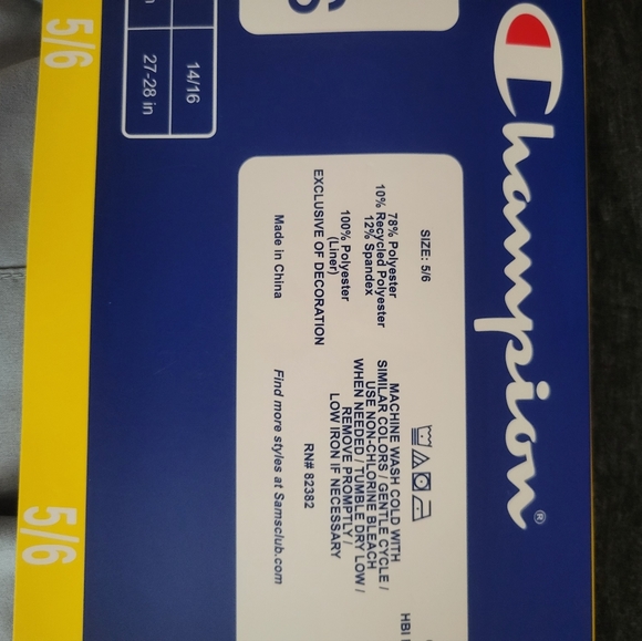 CHAMPIONS 2 pack girl shorts size 5/6 - Picture 4 of 4